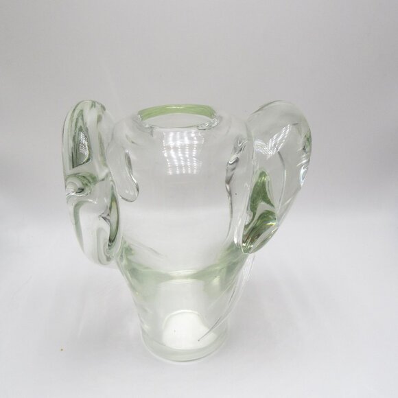 Vintage Art Nouveau clear heavy crystal glass bud vase with side swirls - 6" - Picture 1 of 15
